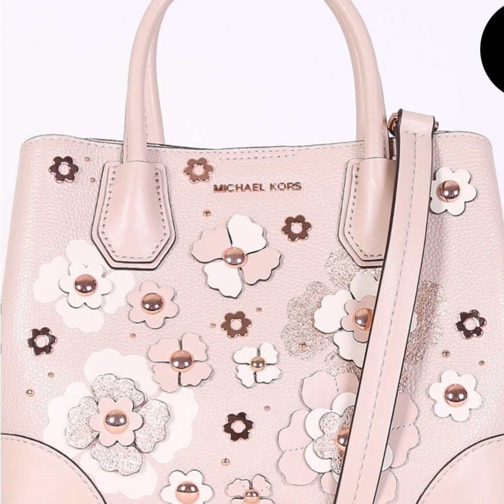 Michael Kors Floral Embellished Pink Handbag